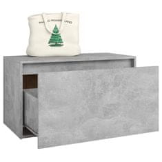 Greatstore Klop za hodnik 80x40x45 cm betonsko siva iverna plošča