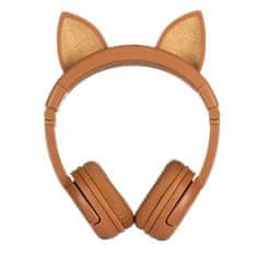 BuddyPhones brezžične slušalke za otroke play ears plus fox (rjave)