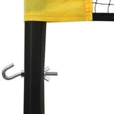 Greatstore Mreža za badminton rumena in črna 600x155 cm PE tkanina