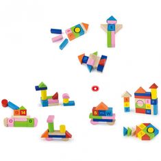 Viga Toys  Izobraževalni leseni bloki 100 elementov. Številke Črke