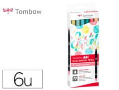 Tombow ABT Dual Pen Brush Set obojestranskih markerjev s čopičem - Candy barve 6 kosov