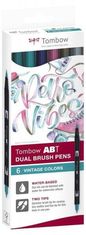 Tombow ABT Dual Pen Brush Set obojestranskih markerjev s čopičem - Vintage barve 6 kosov