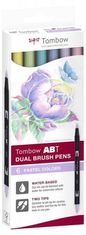 Tombow ABT Dual Pen Brush Set obojestranskih markerjev s čopičem - pasteli 6 kosov