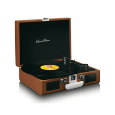LENCO TT-120BNWH gramofon v kovčku, rjavo-črn
