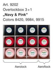 Set sukancev Coverlock/Overlock Box 3+1 Miniking - Navy&Pink