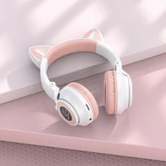 Borofone BO18 brezžične slušalke z mačjimi ušesi, belo