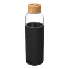QUOKKA Flow, Steklena steklenica s silikonsko površino BLACK, 660ml, 40007