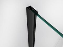 Steklena tuš stena BASIC BLACK, 90x200cm, 8mm, Nano Easy Clean, črni profili in palica