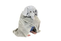 Cozy Noxxiez BL824 Slon - topla odeja s kapuco z žepi za živali in tačke