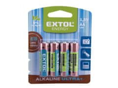 Extol Energy Alkalne baterije, 4ks, 1,5V AA (LR6)