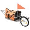 Tovorna kolesarska prikolica s torbo oranžna in črna
