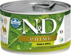 N&D PRIME Dog cons. Divji merjasec in jabolko Mini 140 g