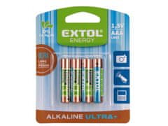 Extol Energy Alkalne baterije, 4ks, 1,5V AAA (LR03)