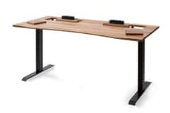 ErgoHide klasična miza z razširjenim prostorom za kable (Hrast / 120×80cm / Raven rob)