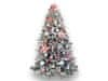 Okrašeno umetno božično drevo s 117 okraski PRINCE MAY 210 cm s stojalom in božičnimi okraski