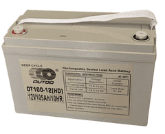 Outdo OT100-12(HD) svinčen akumulator za ciklično uporabo OT100-12(HD) • 12V 105Ah • GEL|VRLA • DXŠXV: 333x173x216