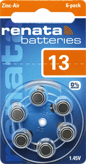 Renata 13 baterije za slušne aparate 13 (paket 6 kosov) • 1,45 V | Srebrno-oksidna