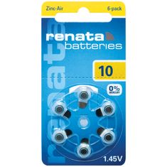 Renata 10 baterije za slušne aparate 10 (paket 6 kosov) • 1,45 V | Srebrno-oksidna
