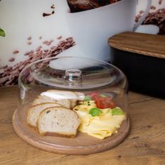 Practic Leseni krožnik s steklom 30 cm za sirovo torto