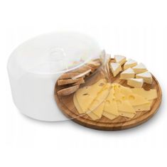 Practic Leseni krožnik s steklom 30 cm za sirovo torto
