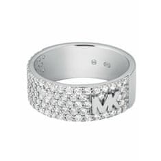 Michael Kors Bleščeč srebrn prstan s cirkoni MKC1555AN040 (Obseg 55 mm)
