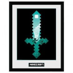 GB eye Uokvirjen plakat Minecraft - Diamantni meč