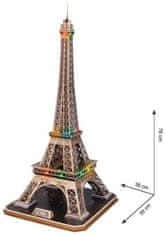 CubicFun Osvetljena 3D sestavljanka Eifflov stolp 84 kosov