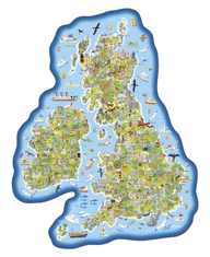 Gibsons Izobraževalna sestavljanka Zemljevid Velike Britanije in Irske 150 kosov