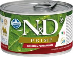 N&D PRIME Dog cons. Piščanec in granatno jabolko Mini 140 g