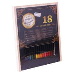 Grafix Barvni svinčniki v leseni škatli 18 kosov