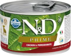 N&D PRIME Dog cons. Piščanec in granatno jabolko Puppy Mini 140 g