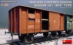 MiniArt maketa-miniatura Železniški pokriti tovorni vagon 18t TIP “NTV”. • maketa-miniatura 1:35 vlaki • Level 4