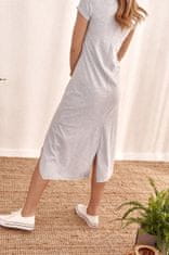 Fasardi Ženska asimetrična obleka Usang svetlo siva S