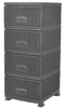 PRACTIC 4 delni predalnik s predali Retro 44X38X94h cm, siva