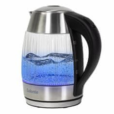 Salente StripeGlass, električni čajnik 1,8 l, nerjaveče jeklo/steklo, modra osvetlitev