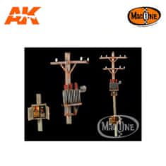 Mac-One maketa-miniatura Električni drog in transformator • maketa-miniatura 1:35 diorame • Level 4