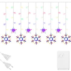 Springos novoletne lučke zavesa snežinke 150 LED