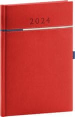 Tomy Dnevnik 2024: - rdeča in modra barva, tedenski, 15 × 21 cm