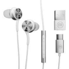 Maxell maxell xc1 žične slušalke usb-c priključek bele barve