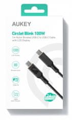 Aukey aukey cb-mcc102 kabel usb-c qc pd 1.8m 5a 100w led