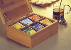 EDCO Lesena škatla za čaj s 6 predaliED-294673