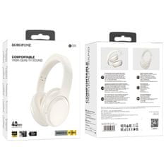 Borofone BO25 brezžične slušalke, belo