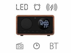 Manta RDI912 RIMINI radio/ura/budilka/ Qi polnilec, 5v1, FM Radio, Bluetooth, microSD/AUX/USB-C, črn (Velvet Black)