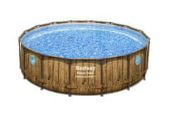 Bestway Montažni bazen Power Steel Swim Vista | 488 x 122 cm z vzorcem lesa s kartušno filtrsko črpalko