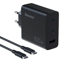 Huntkey HuntKey P100 100W PD omrežni polnilnik + kabel