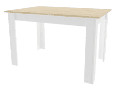 Ljubki dom Bela jedilna miza s površino v dekorju hrasta sonoma MADO 120x80