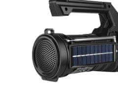 Hitelektro 4v1 aku. solarna ročna svetilka FM bluetooth zvočnik USB SD