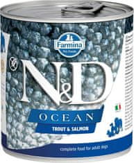 N&D OCEAN Dog cons. postrv in losos 285 g