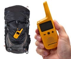 Motorola T72 Go Active Walkie Talkie komplet, PMR, VOX, IP54 + dodatki, rumena