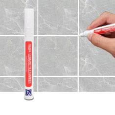 Netscroll Komplet 2 x svinčnik za barvanje fug, marker za poopravilo keramičnih fug, korekturno pisalo za obnovitev fug, vrnite belino vašim fugam, bela barva, CeramicTilePen